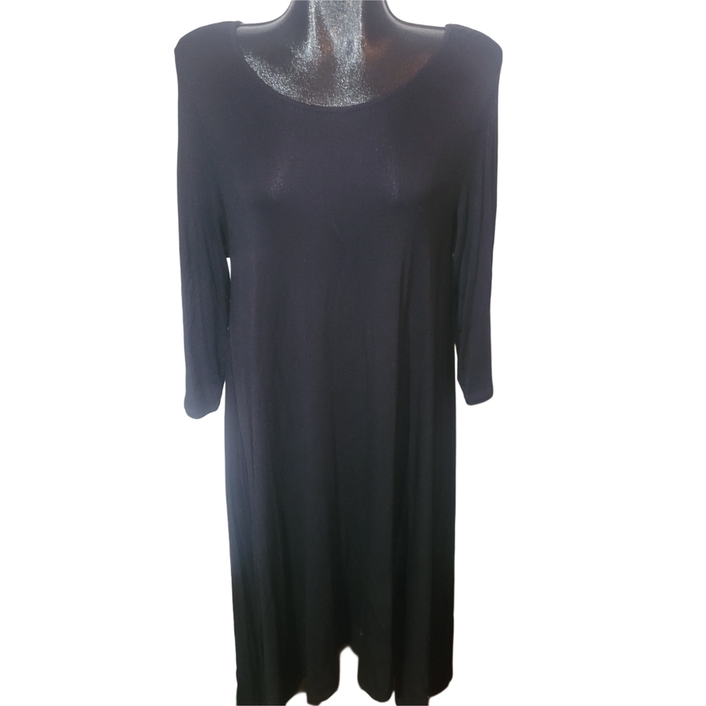Philosophy Black Quarter Sleeve High-low Designed Maxi Dress Size L